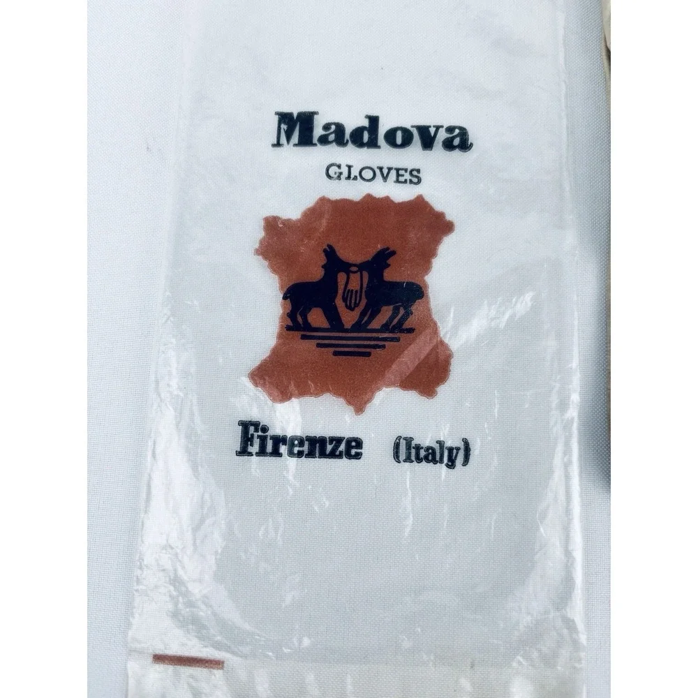 Vintage Madova White Kid Leather Women's Gloves Size‎ 6.5 Florence Italy